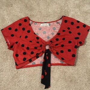 Urban Outfitters Red and Black Crop Top